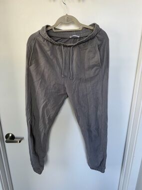 Zara Womens Slate Gray Drawstring Joggers